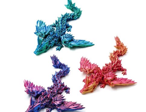 3D Printed Dragon Ornament Set