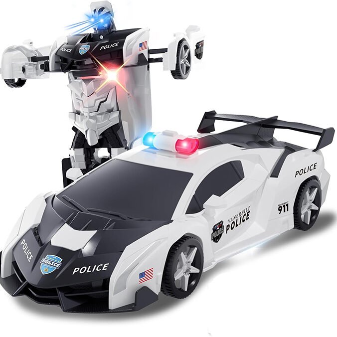 Police robot transforming car